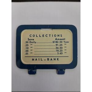 Vintage Ohio Art Mail-Bank Savings Chart Plate 1940s Tin Litho Replacement Part